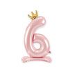 Picture of STANDING FOIL BALLOON NUMBER 6 LIGHT PINK 84CM